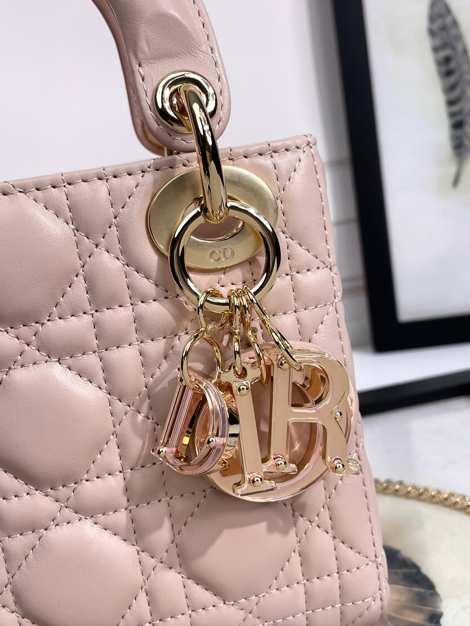 Mini Lady Dior Bag Pale Pink Cannage Lambskin